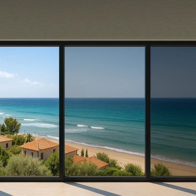מדבקות לחלון נגד שמש אנטי סאן - סינון 80% מהקרינה